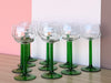 Set of Ten French Green Wine Glasses