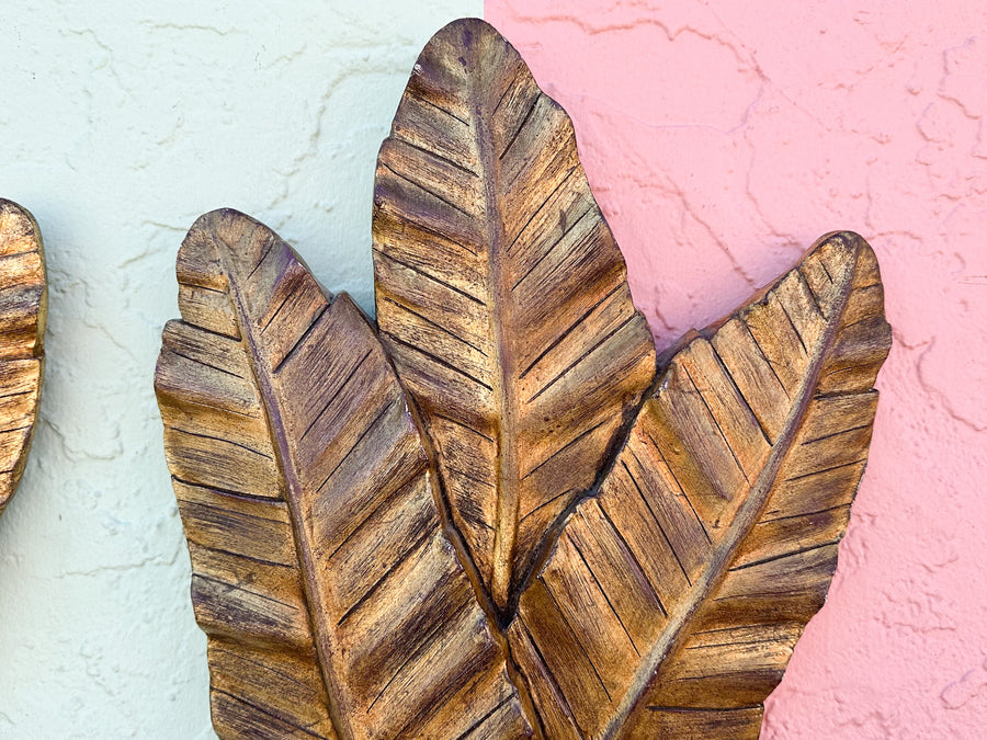 Pair of Palm Leaf Wall Sconces