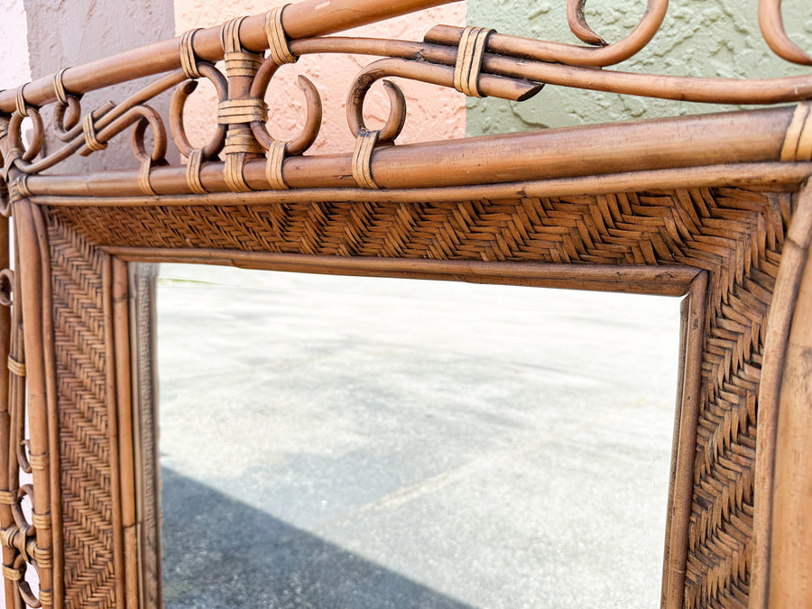 Large Island Whimsy Rattan Mirror