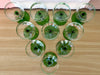 Set of Ten French Green Wine Glasses