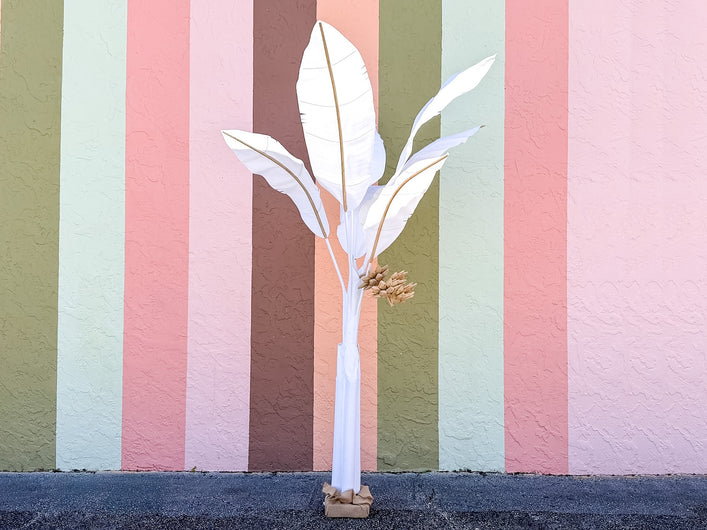 Eight Foot Canvas Banana Palm Tree