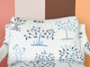 Pair of Pretty Blue and White Parsons Style Upholstered Chairs