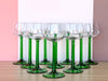 Set of Ten French Green Wine Glasses