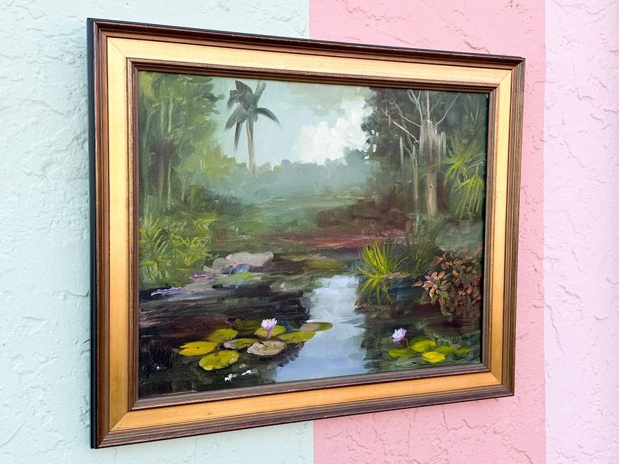Old Florida Landscape Oil Painting