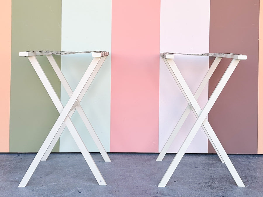 Pair of Tall Ribbon Luggage Racks