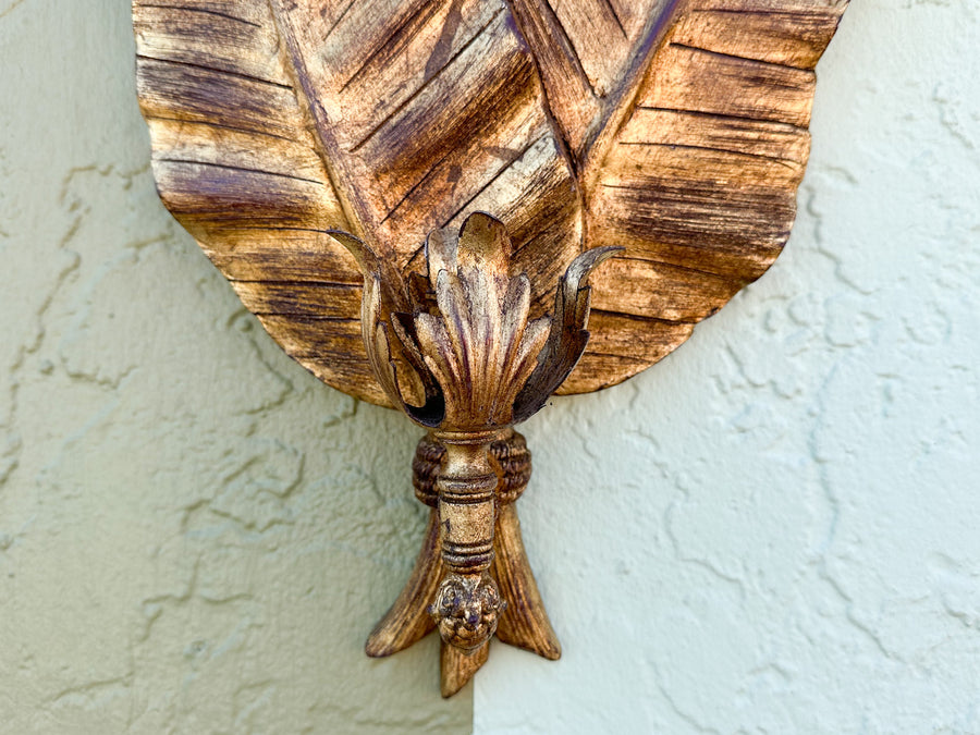 Pair of Palm Leaf Wall Sconces