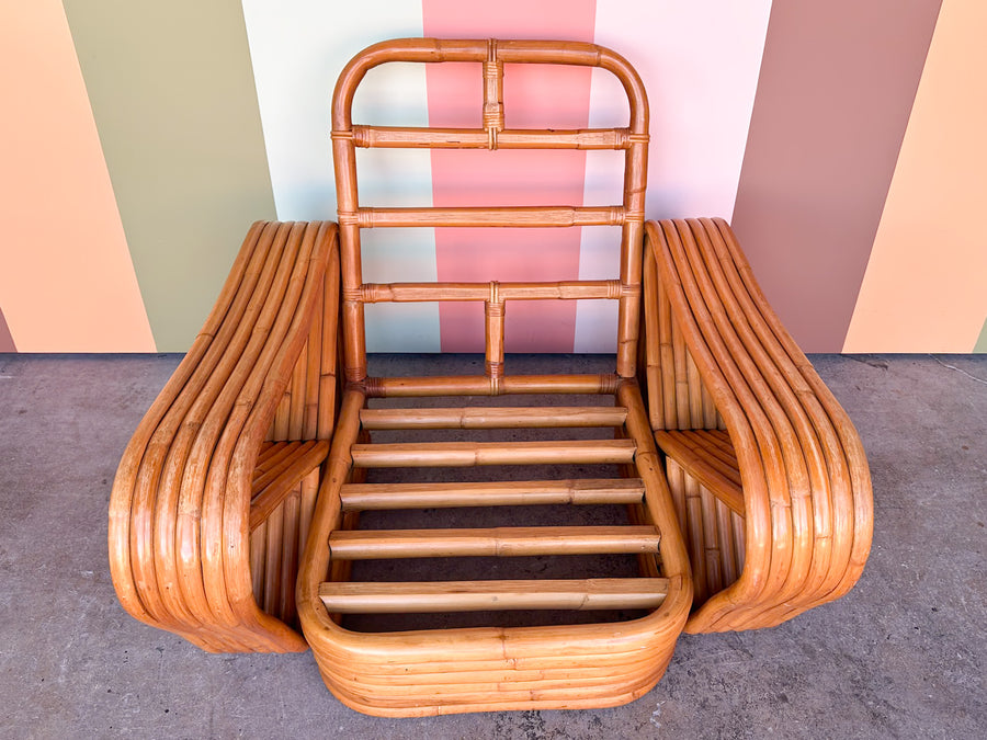 Frankl Style Pretzel Rattan Chair and Ottoman