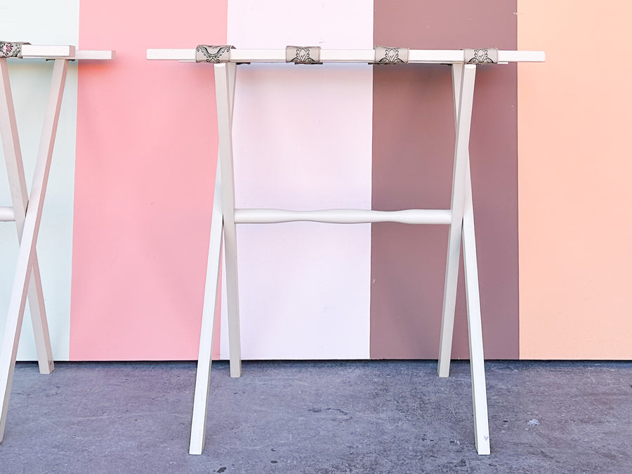 Pair of Tall Ribbon Luggage Racks