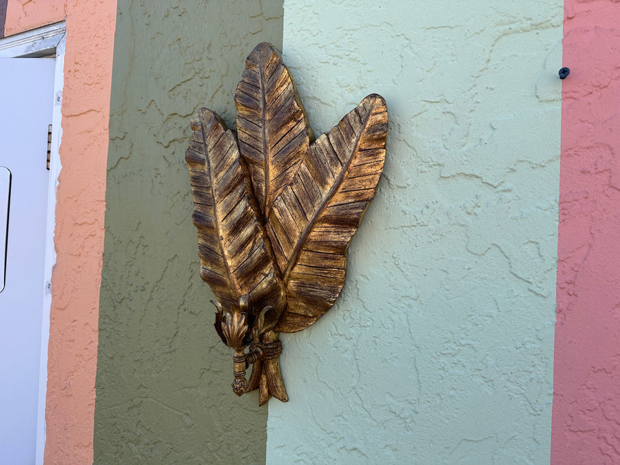 Pair of Palm Leaf Wall Sconces