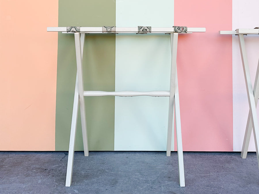 Pair of Tall Ribbon Luggage Racks