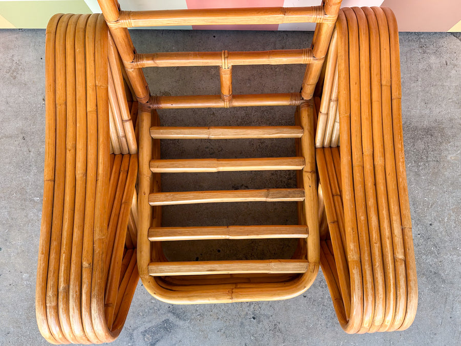 Frankl Style Pretzel Rattan Chair and Ottoman