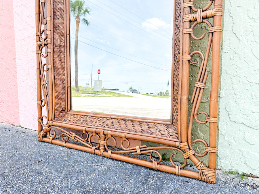 Large Island Whimsy Rattan Mirror