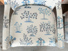 Pair of Pretty Blue and White Parsons Style Upholstered Chairs