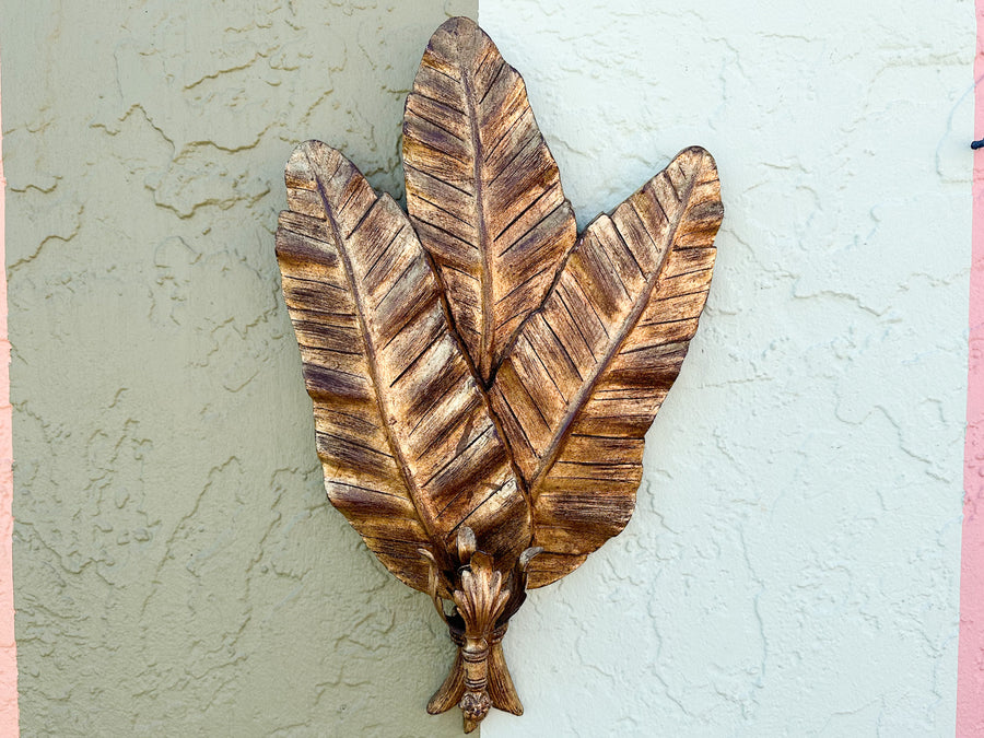 Pair of Palm Leaf Wall Sconces