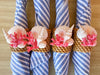 Set of Eight Shell Chic Pink Coral Napkin Rings