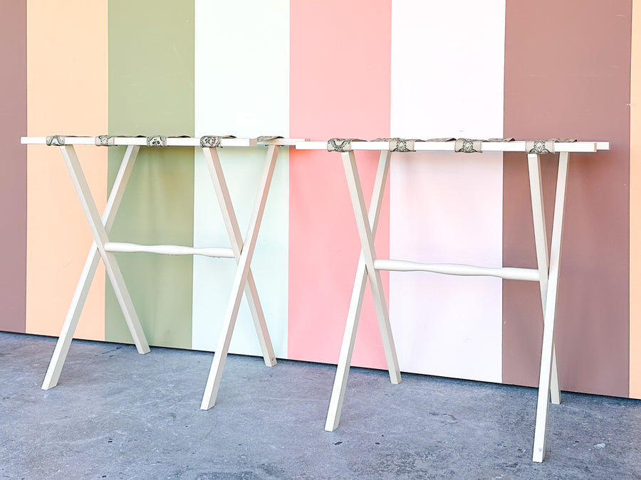 Pair of Tall Ribbon Luggage Racks