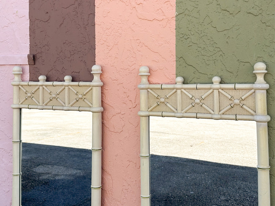 Pair of Palm Beach Style Faux Bamboo Mirrors