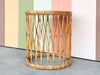 Coastal Style Rattan Drum Side Table