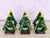Set of Six Ceramic Christmas Tree Napkin Rings