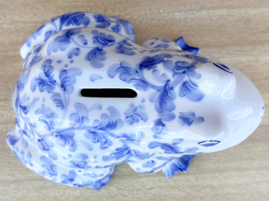 Blue and White Frog Piggy Bank
