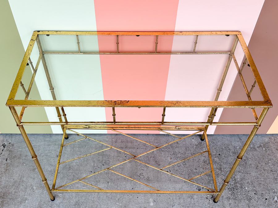 Petite Gilt Faux Bamboo Console