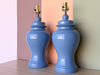 Pair of Cornflower Blue Ginger Jar Lamps