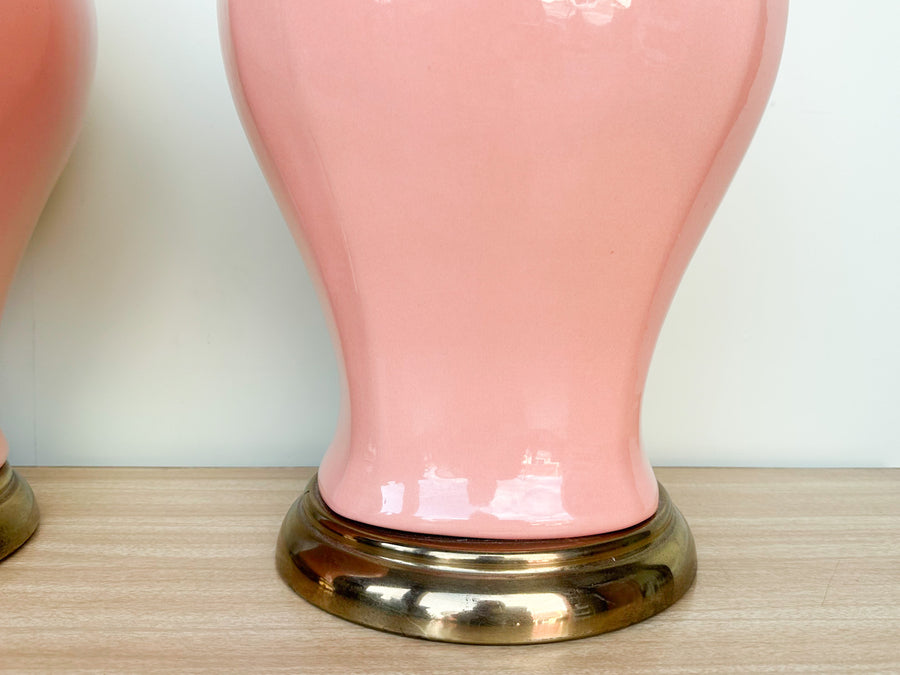 Pair of Pink Chic Ginger Jar Lamps