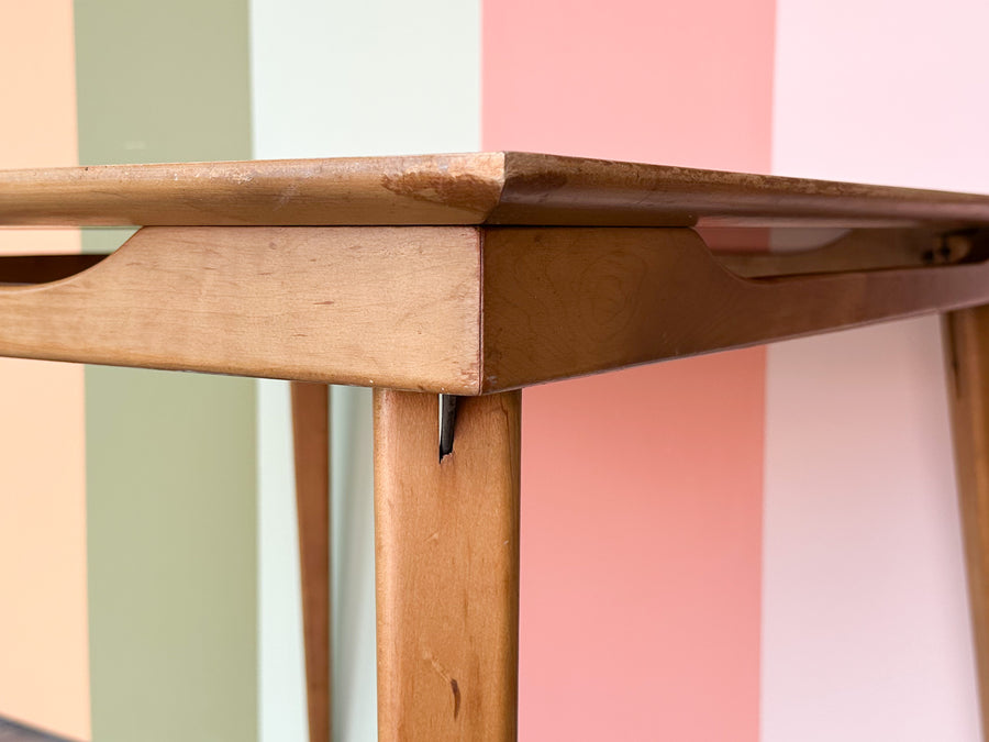 Coral and Wood Folding Game Table
