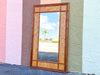 Old Florida Parquet Rattan Mirror