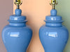 Pair of Cornflower Blue Ginger Jar Lamps