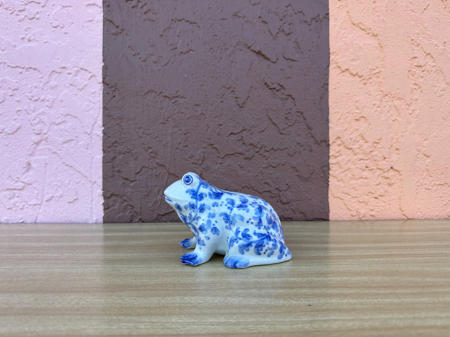 Blue and White Frog Piggy Bank