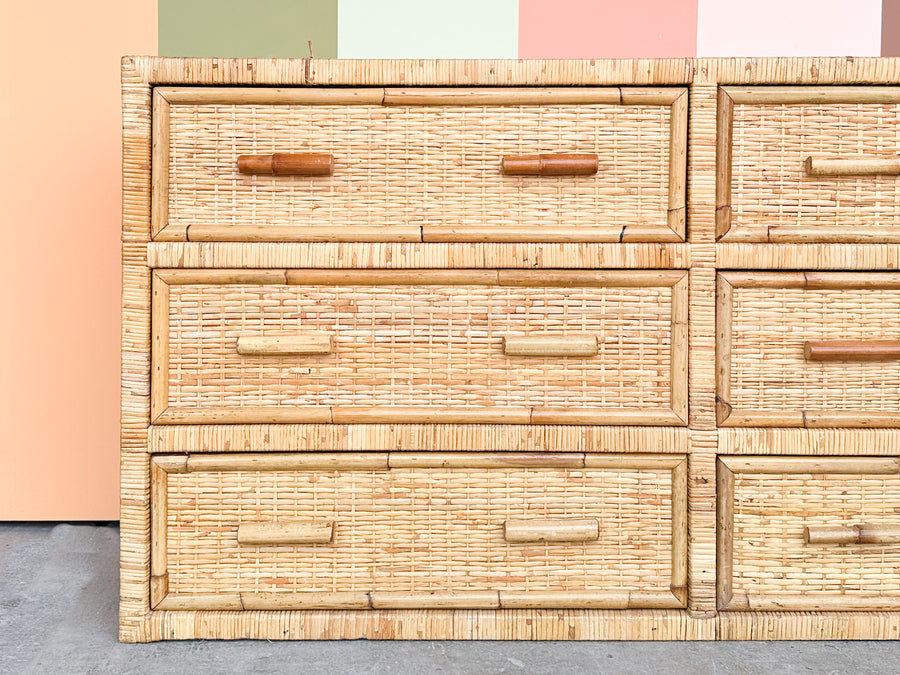 Coastal Rattan Wrapped Dresser