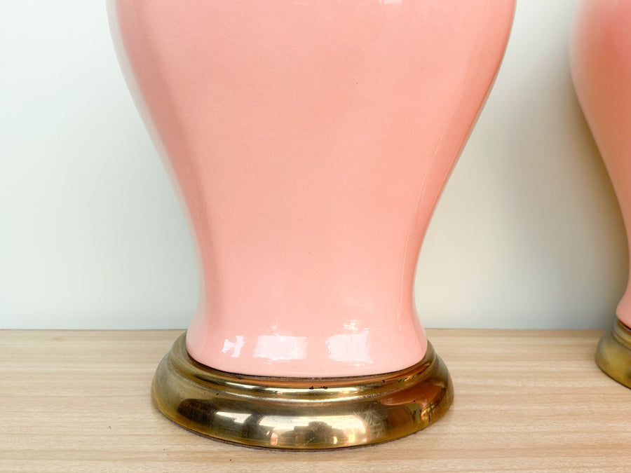 Pair of Pink Chic Ginger Jar Lamps