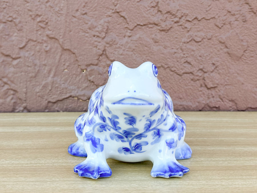 Blue and White Frog Piggy Bank