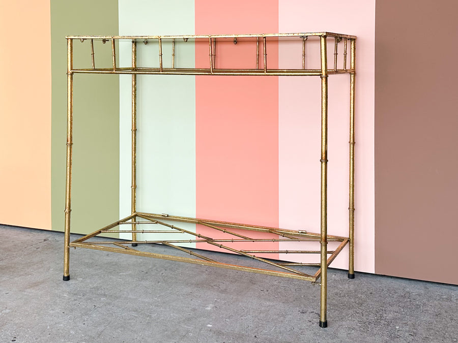 Petite Gilt Faux Bamboo Console