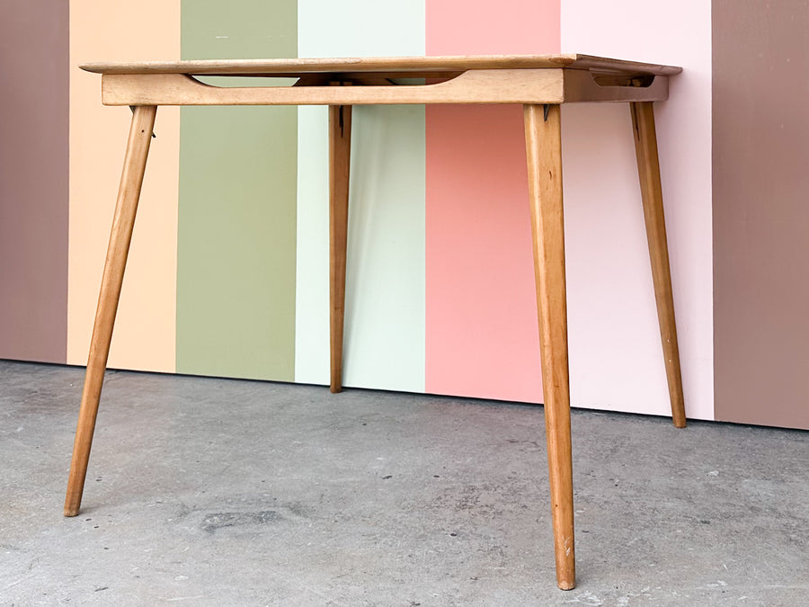 Coral and Wood Folding Game Table