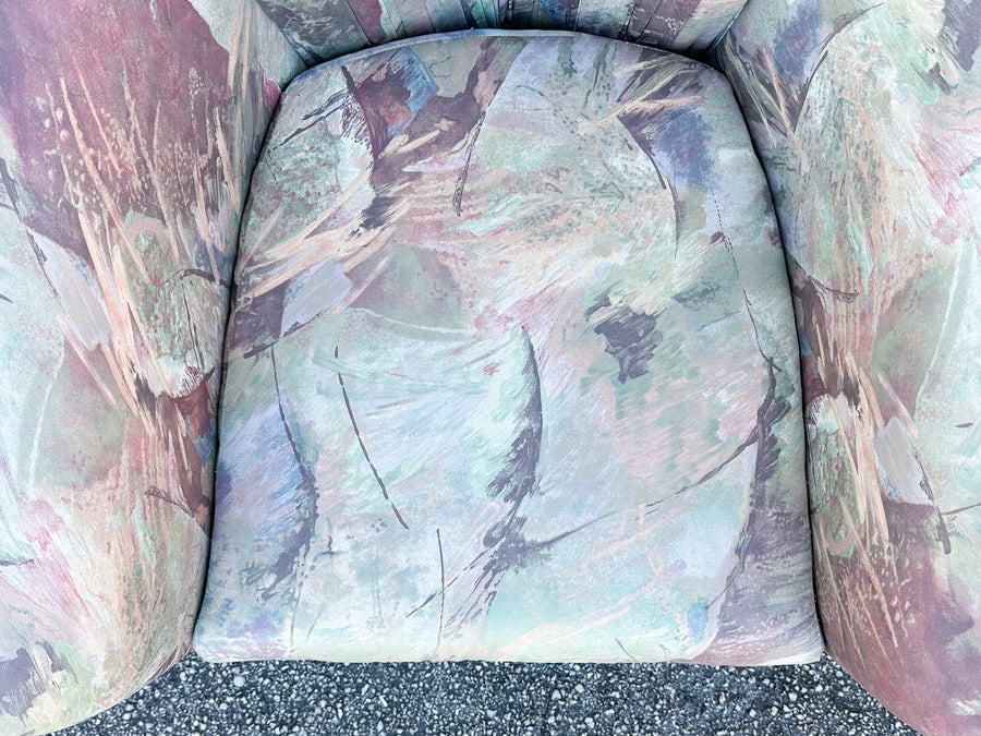Pair of Totally 80s Upholstered Barrel Chairs