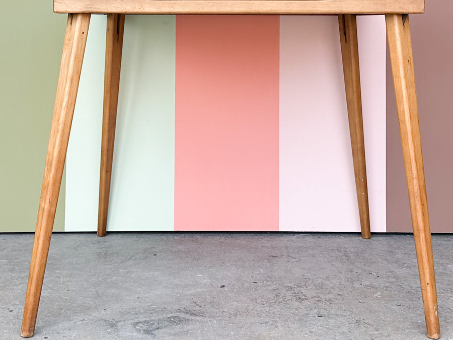 Coral and Wood Folding Game Table