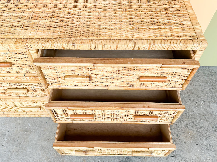 Coastal Rattan Wrapped Dresser