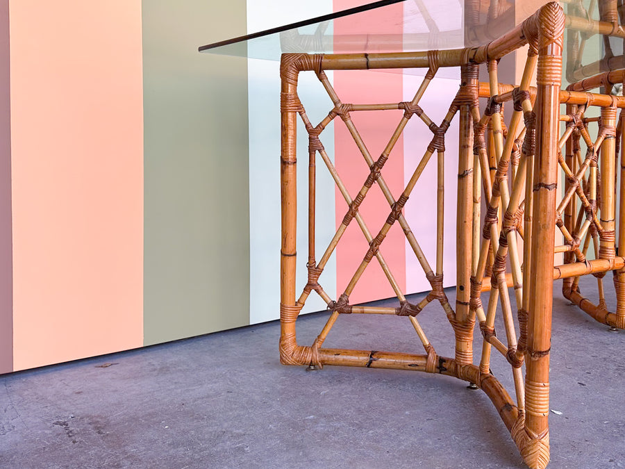 Fretwork Rattan Dining Table
