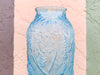 Large Teal Peacock Glass Vase