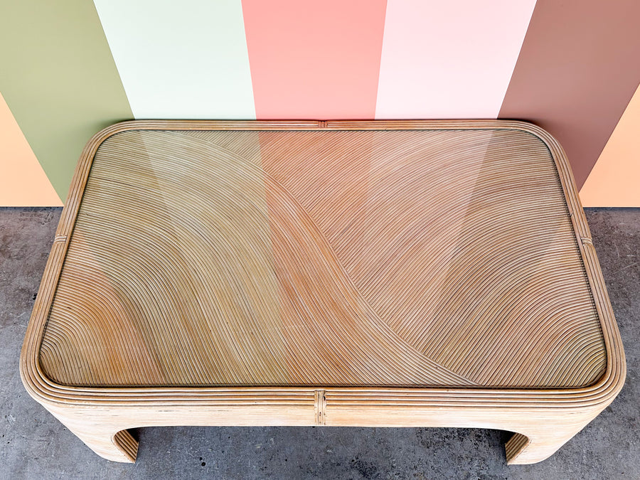 Coastal Pencil Reed Rattan Coffee Table