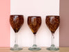 Set of Six Tortoiseshell Wine Glasses