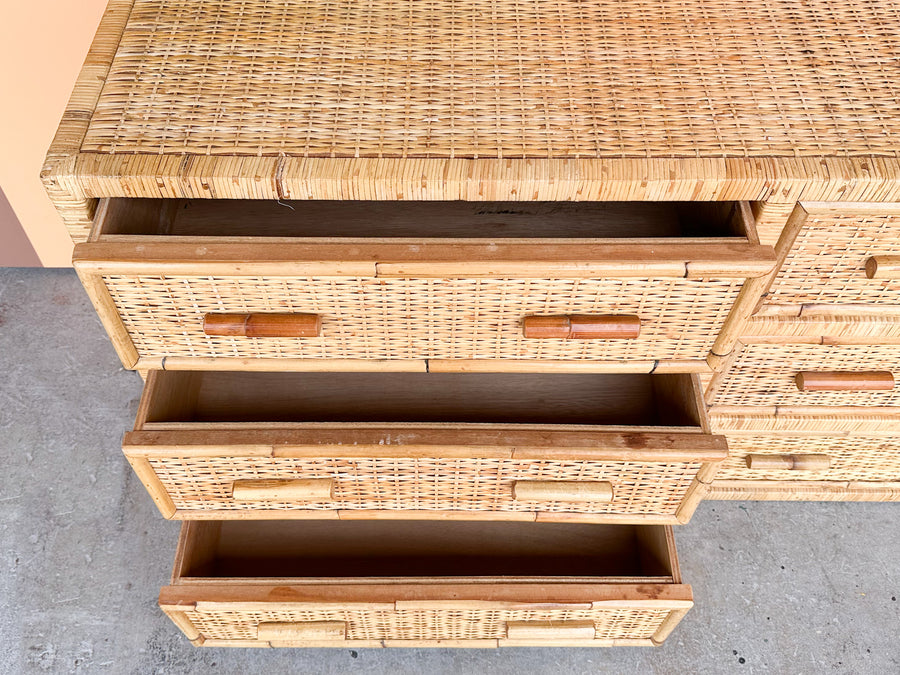 Coastal Rattan Wrapped Dresser