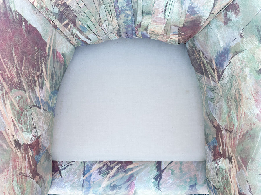 Pair of Totally 80s Upholstered Barrel Chairs