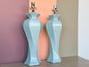 Pair of Mint Swirl Lamps
