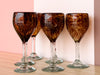 Set of Six Tortoiseshell Wine Glasses