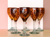 Set of Six Tortoiseshell Wine Glasses
