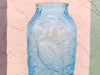 Large Teal Peacock Glass Vase