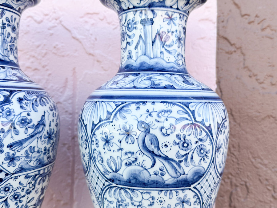 Pair of Blue and White Vases from Portugal